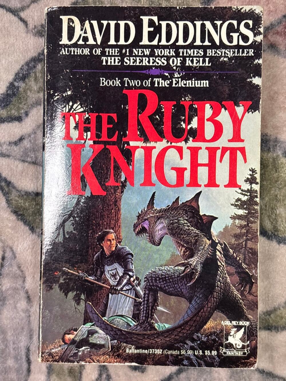 David Eddings The Ruby Knight Book 2 Elenium vintage Fantasy pb 1st print 1991
